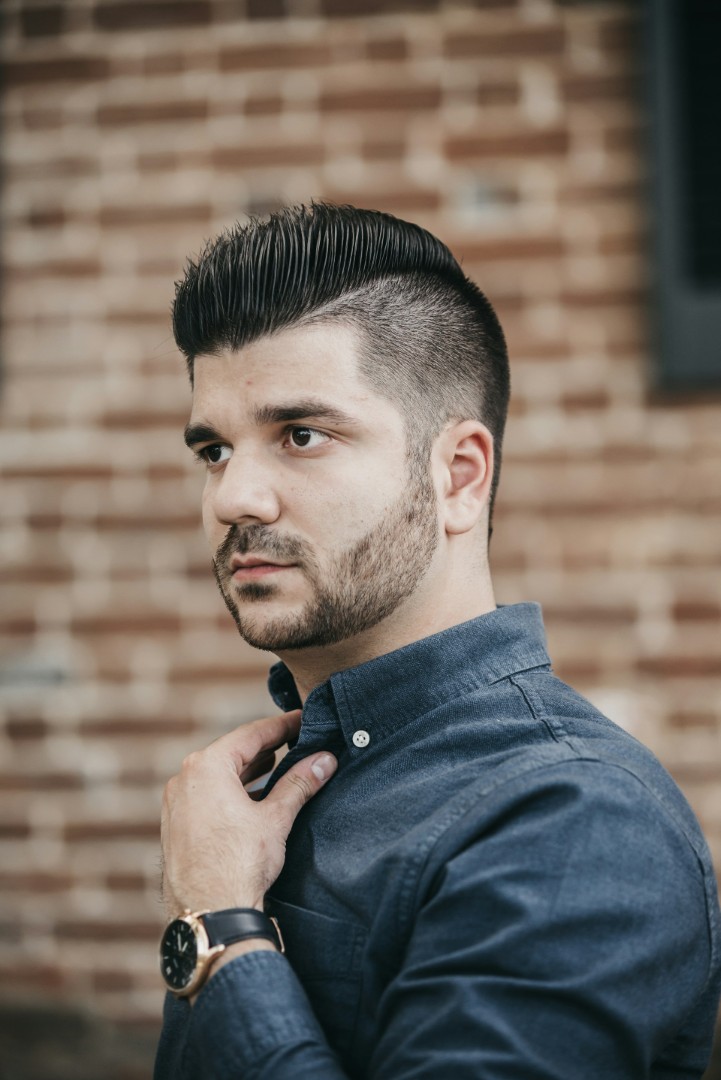 a man with short hair